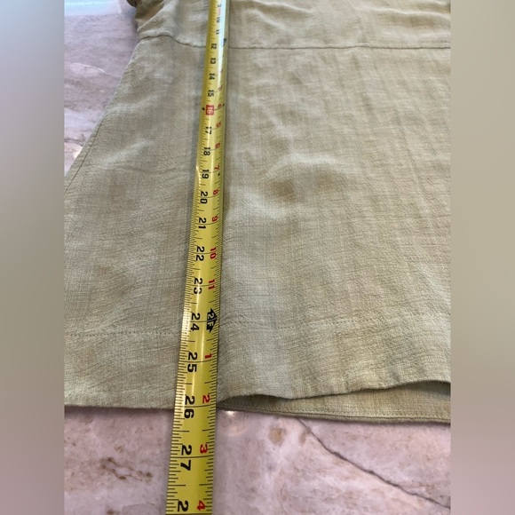 Eileen Fisher | Scoop Neck Empire Waist Blouse | Pistachio Green | Petite Medium - Picture 6 of 10